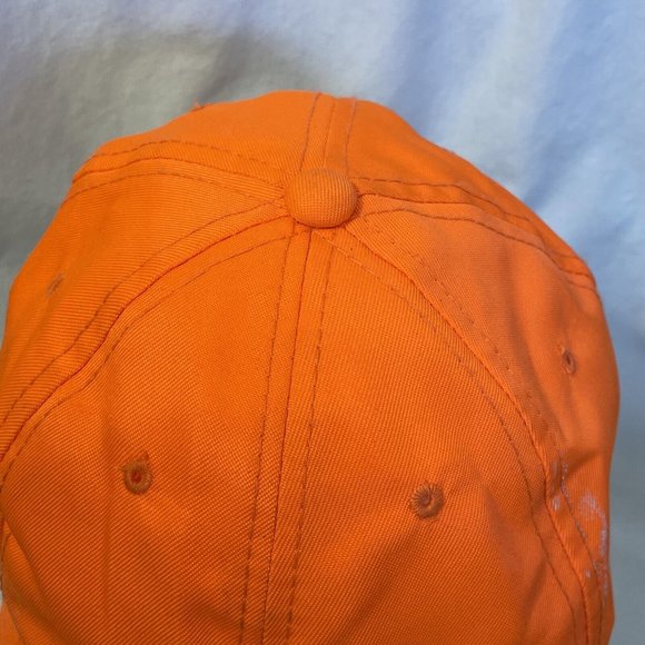OC Solid Orange Strapback Hat Cap Outdoor Sports Safety Adjustable Stained - Picture 10 of 15